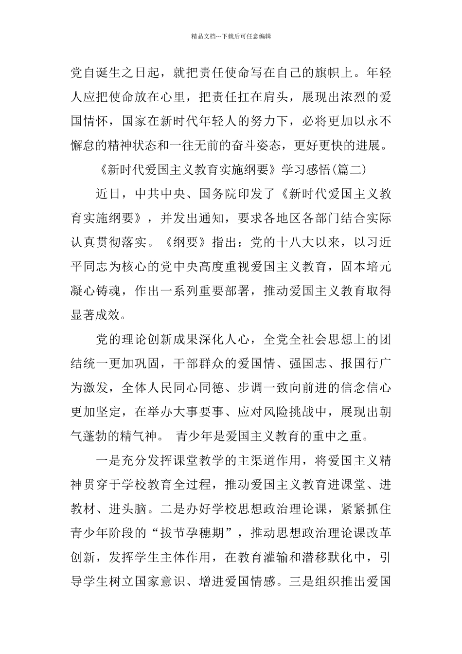 《新时代爱国主义教育实施纲要》学习感悟5篇_第2页