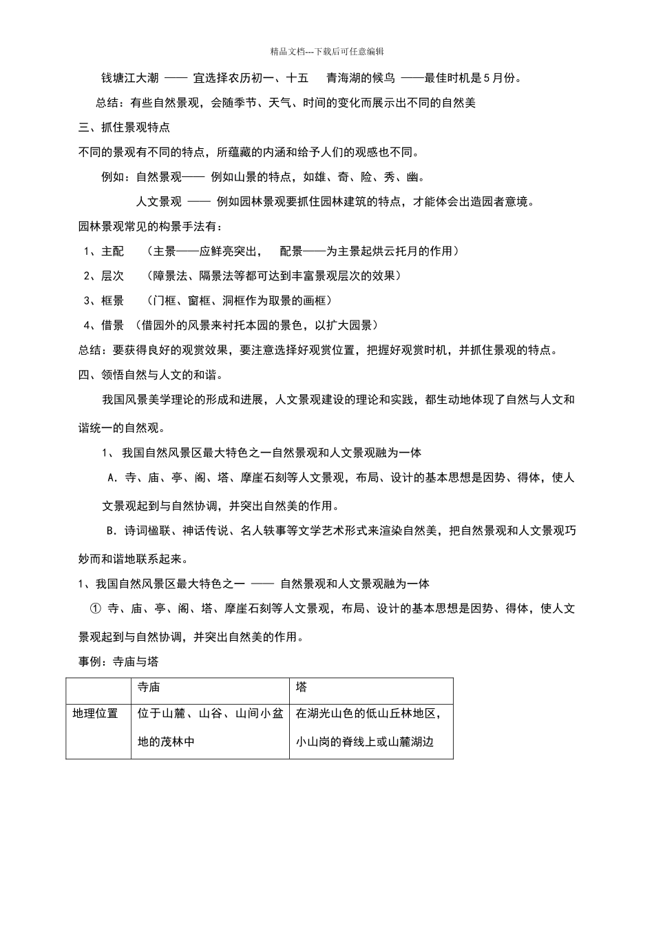 《旅游景观的欣赏方法》教学设计_第3页