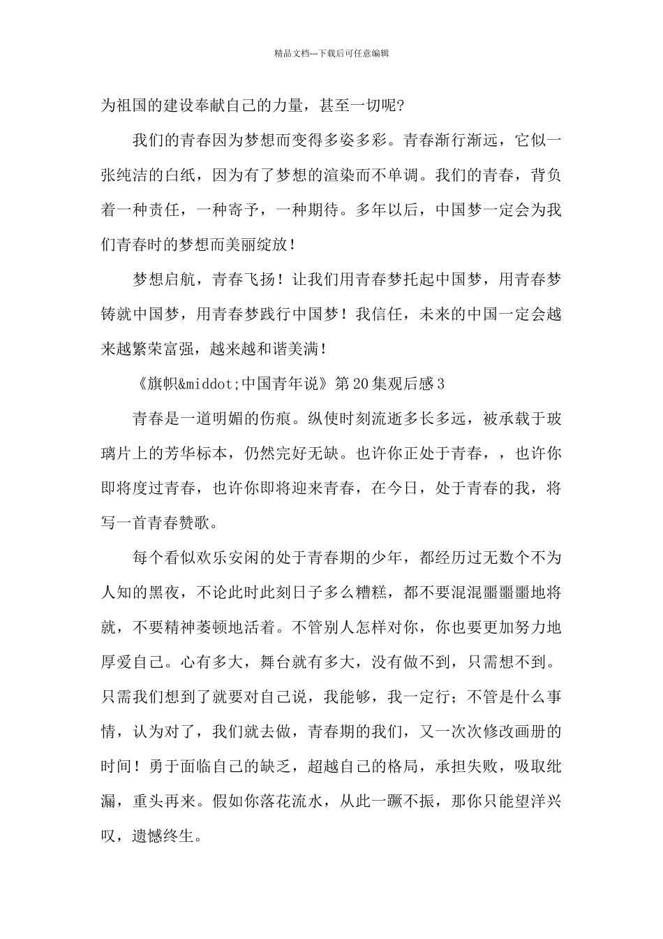 《旗帜·中国青年说》第20集《红色陕甘边》观后感五篇_第3页