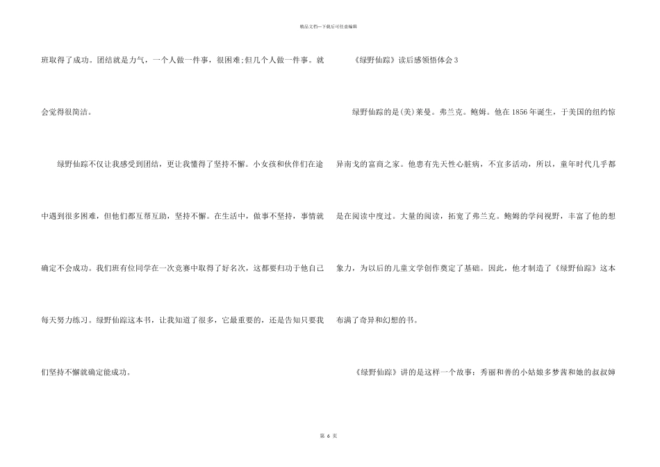 《绿野仙踪》读后感领悟体会六篇_第3页