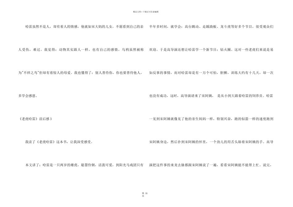 《老虎哈雷》读后感_第3页