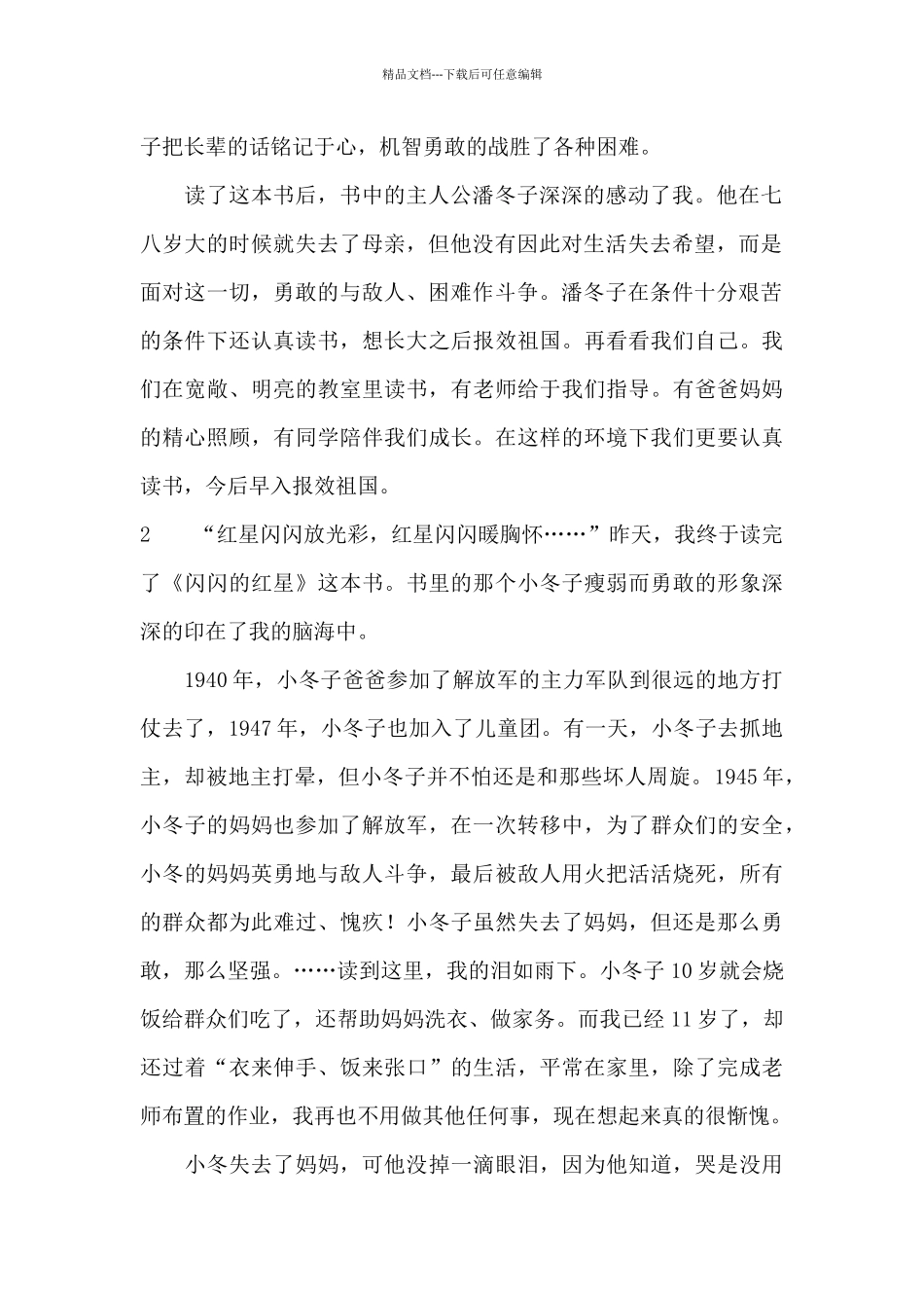 《闪闪的红星》读后感_第2页