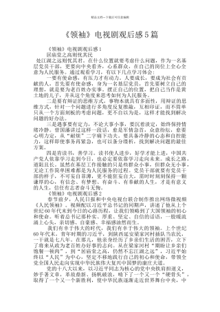 《领袖》电视剧观后感5篇
