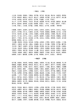 一二年级三字经和弟子规必背内容