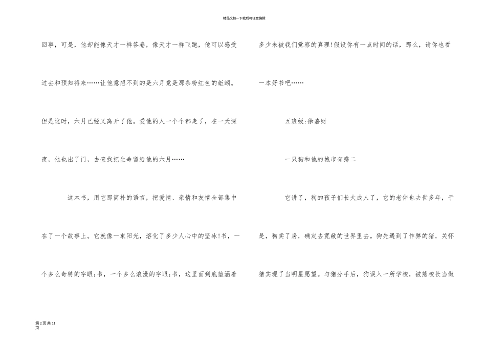一只狗和他的城市有感400字五篇_第2页