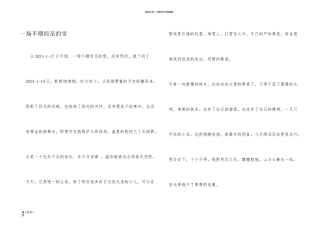 一场不期而至的雪