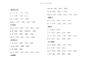 一年级上册语文生字组词汇总
