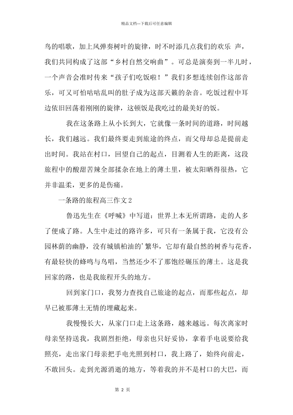 一条路的旅程高三_第2页