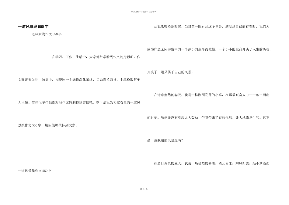 一道风景线550字_第1页