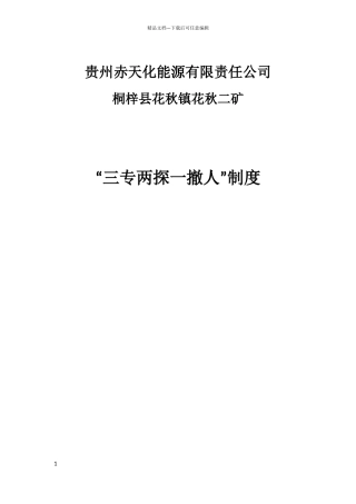 三专两探一撤人制度