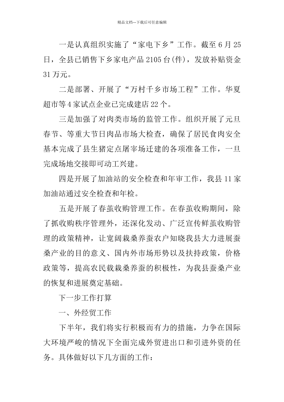 上半年商务工作总结范本_第2页