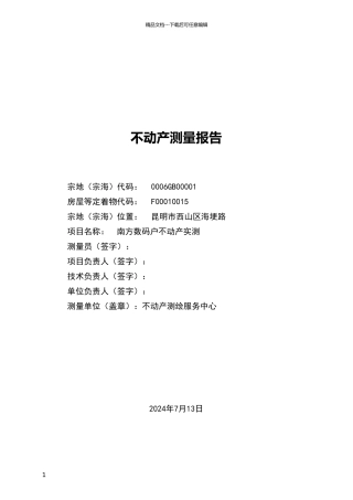 不动产测量报告书