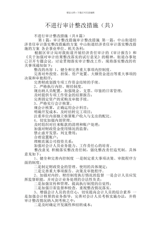 不进行审计整改措施