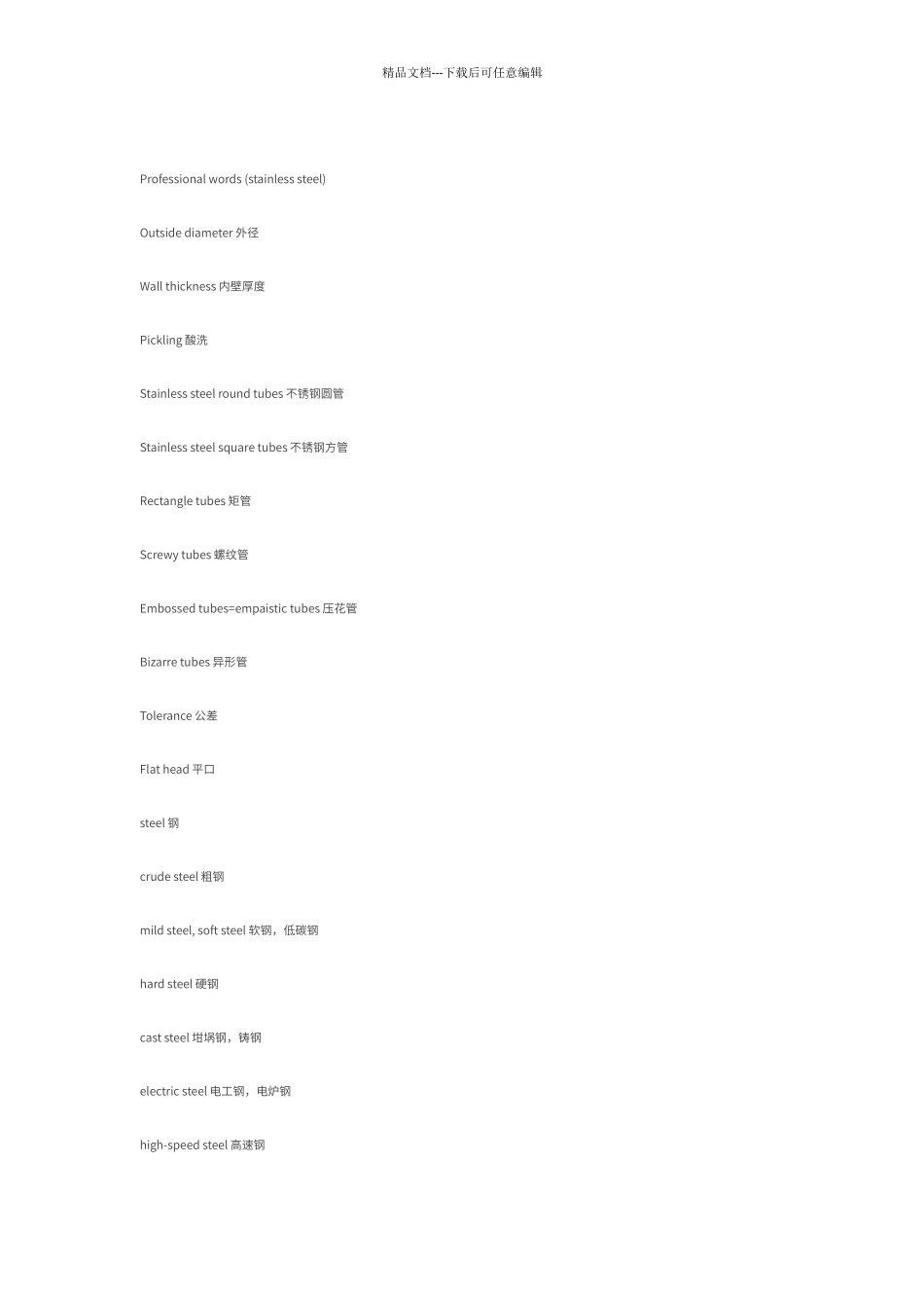 不锈钢专业英文术语词汇大全_第2页