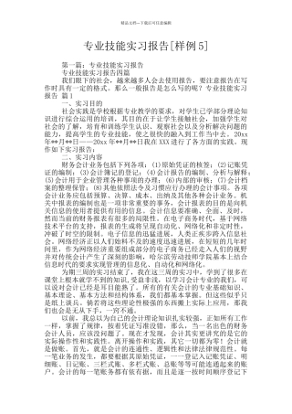 专业技能实习报告