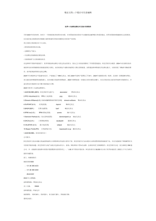 世界十大涂料品牌公司XXXX年度报告