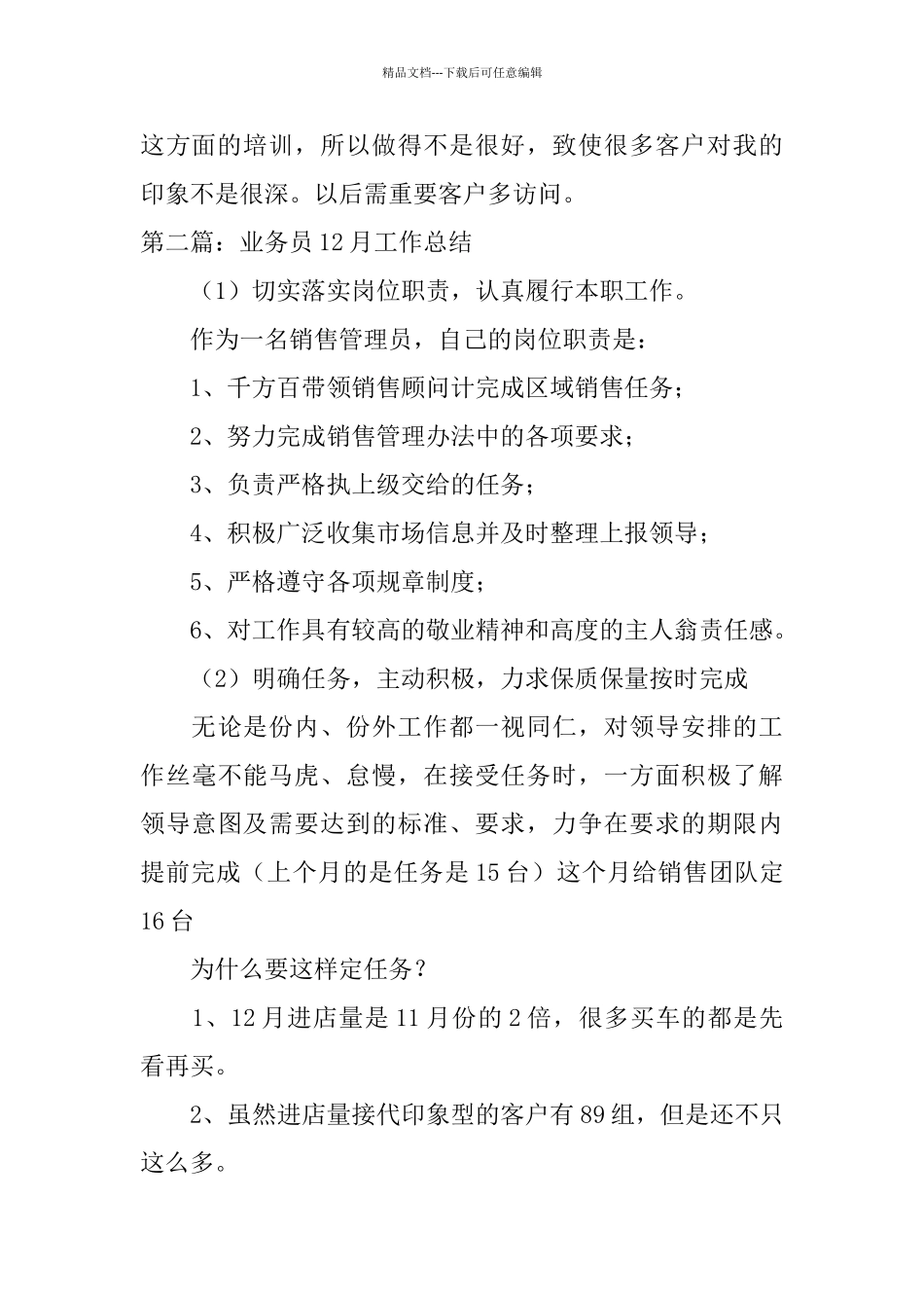业务员12月工作总结_第3页