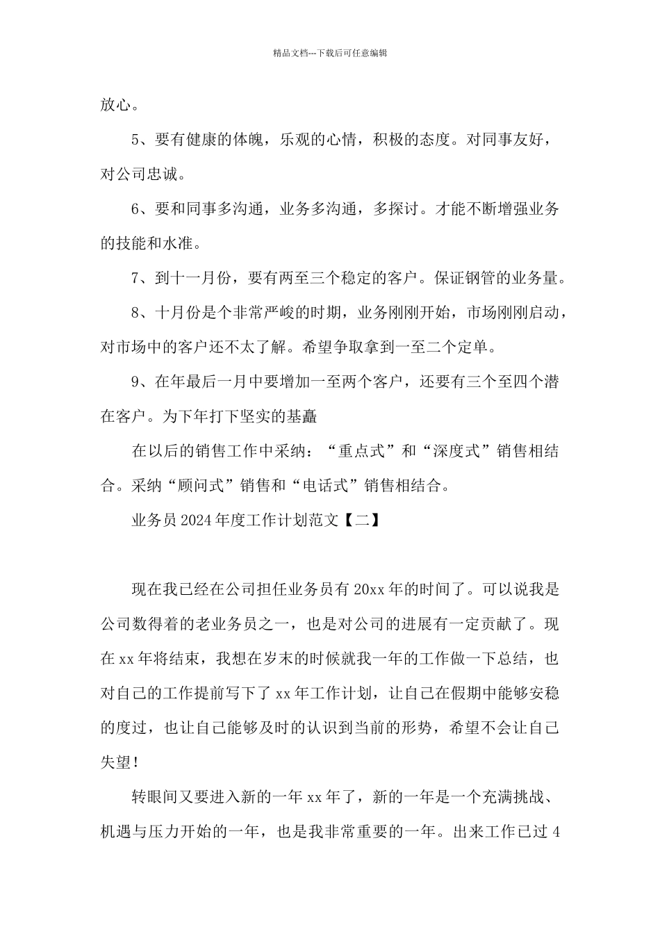 业务员2024年度工作计划范文_第3页