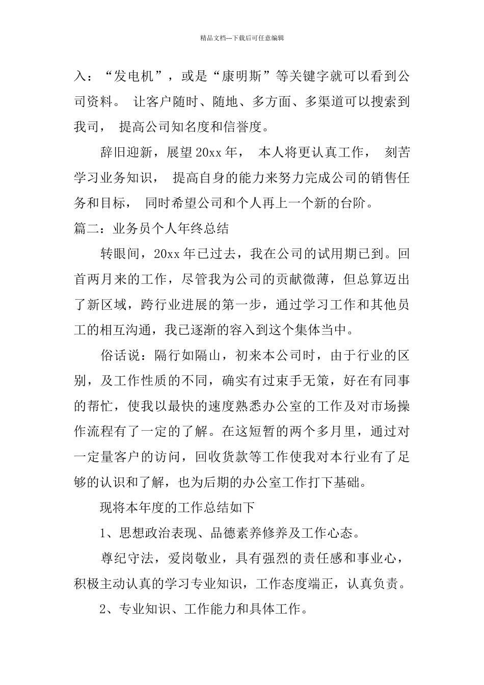 业务员个人年终总结_第3页