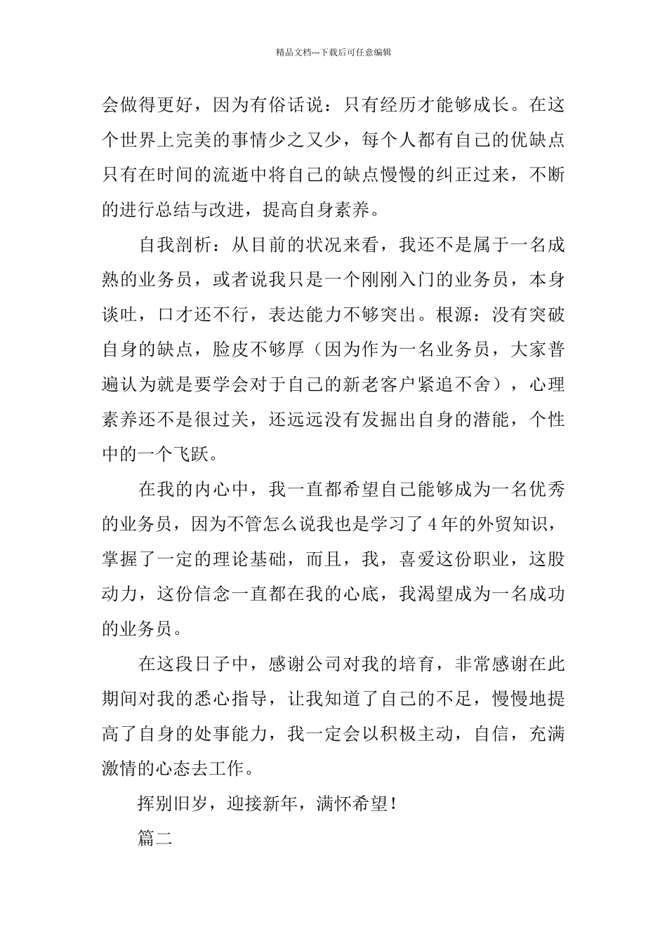 业务员个人工作总结范文三篇_第2页