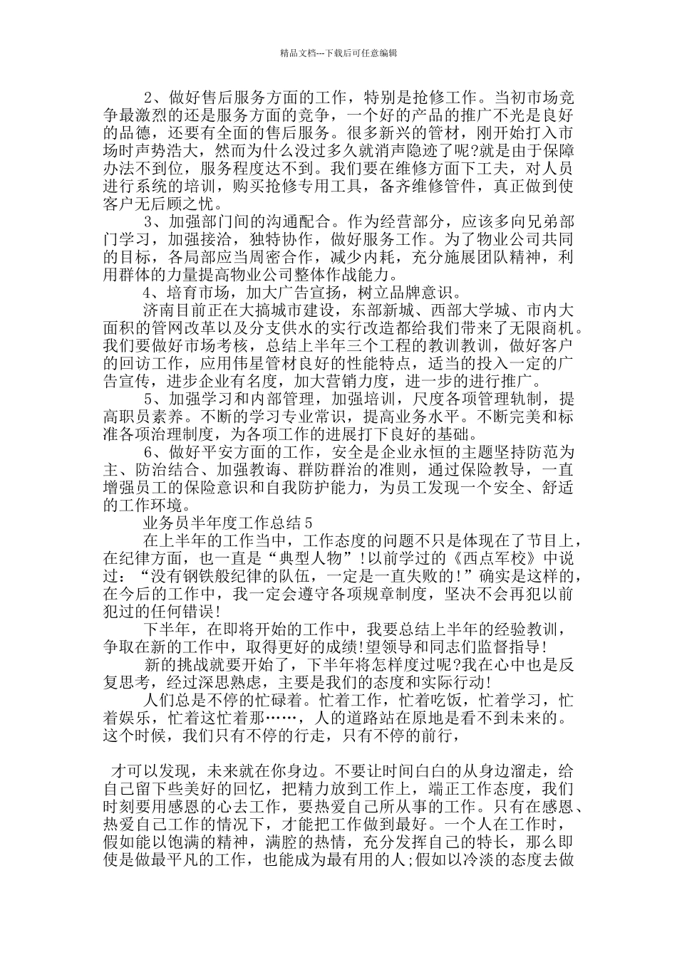 业务员半年度个人工作总结范文5篇_第3页