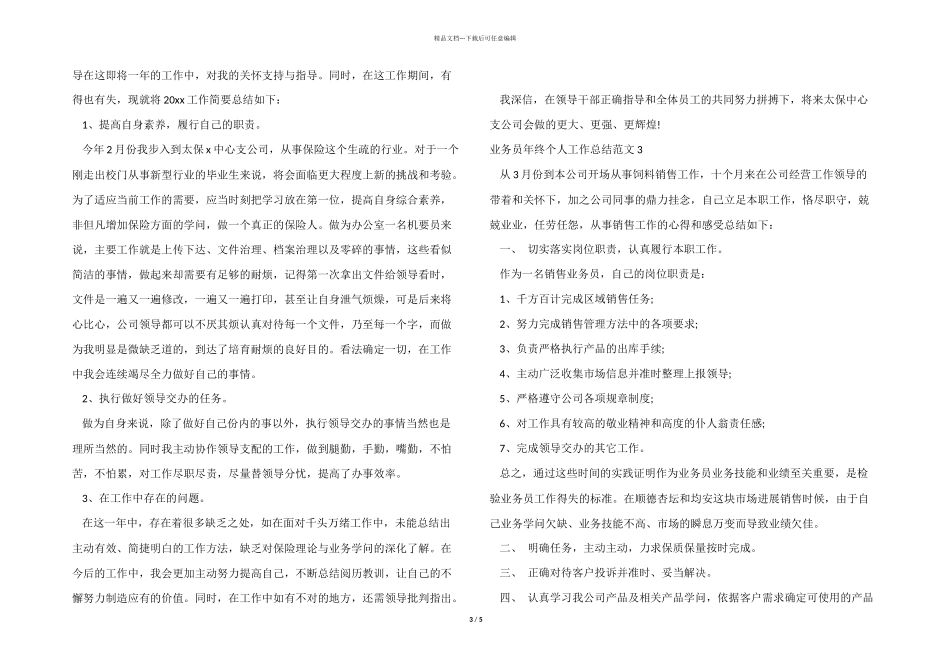 业务员年终个人工作总结_第3页