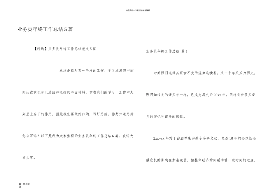 业务员年终工作总结5篇_第1页