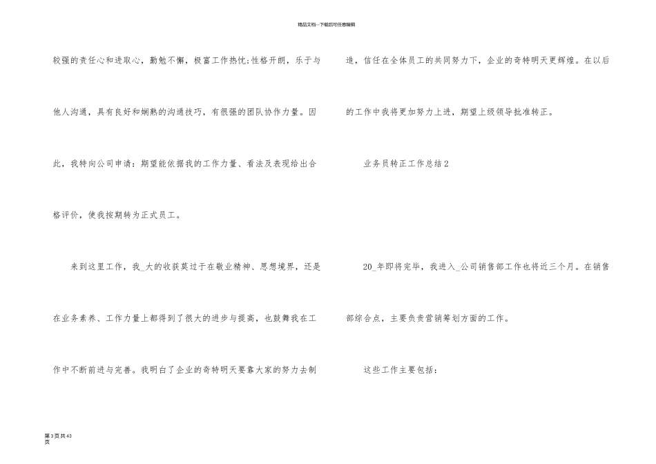 业务员转正工作总结_第3页