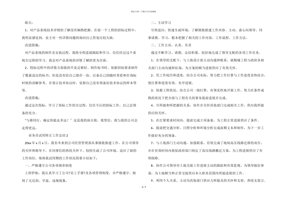 业务员试用转正工作总结_第3页