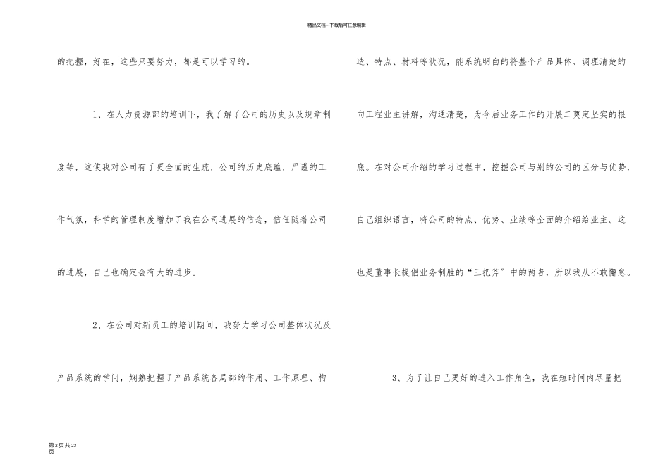 业务员试用期转正工作总结_第2页