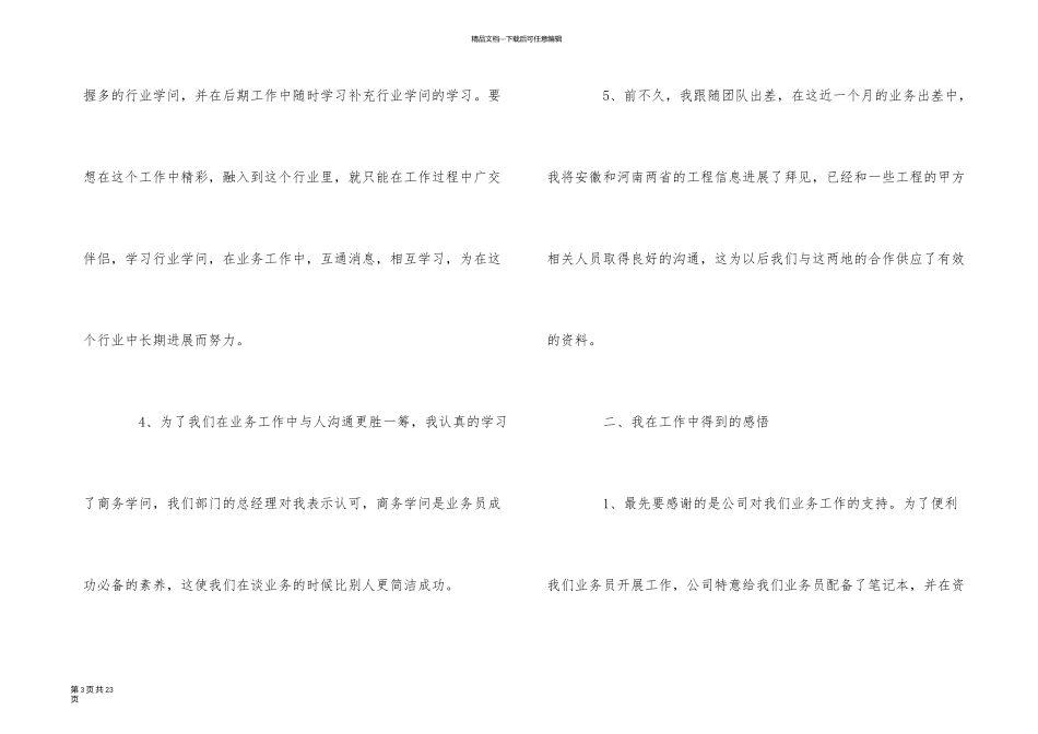 业务员试用期转正工作总结_第3页