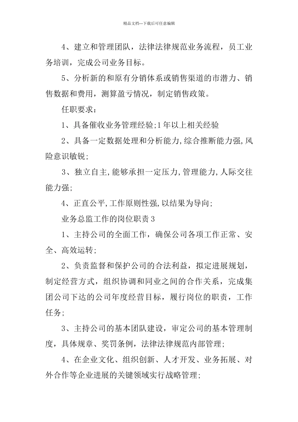 业务总监工作的岗位职责_第3页