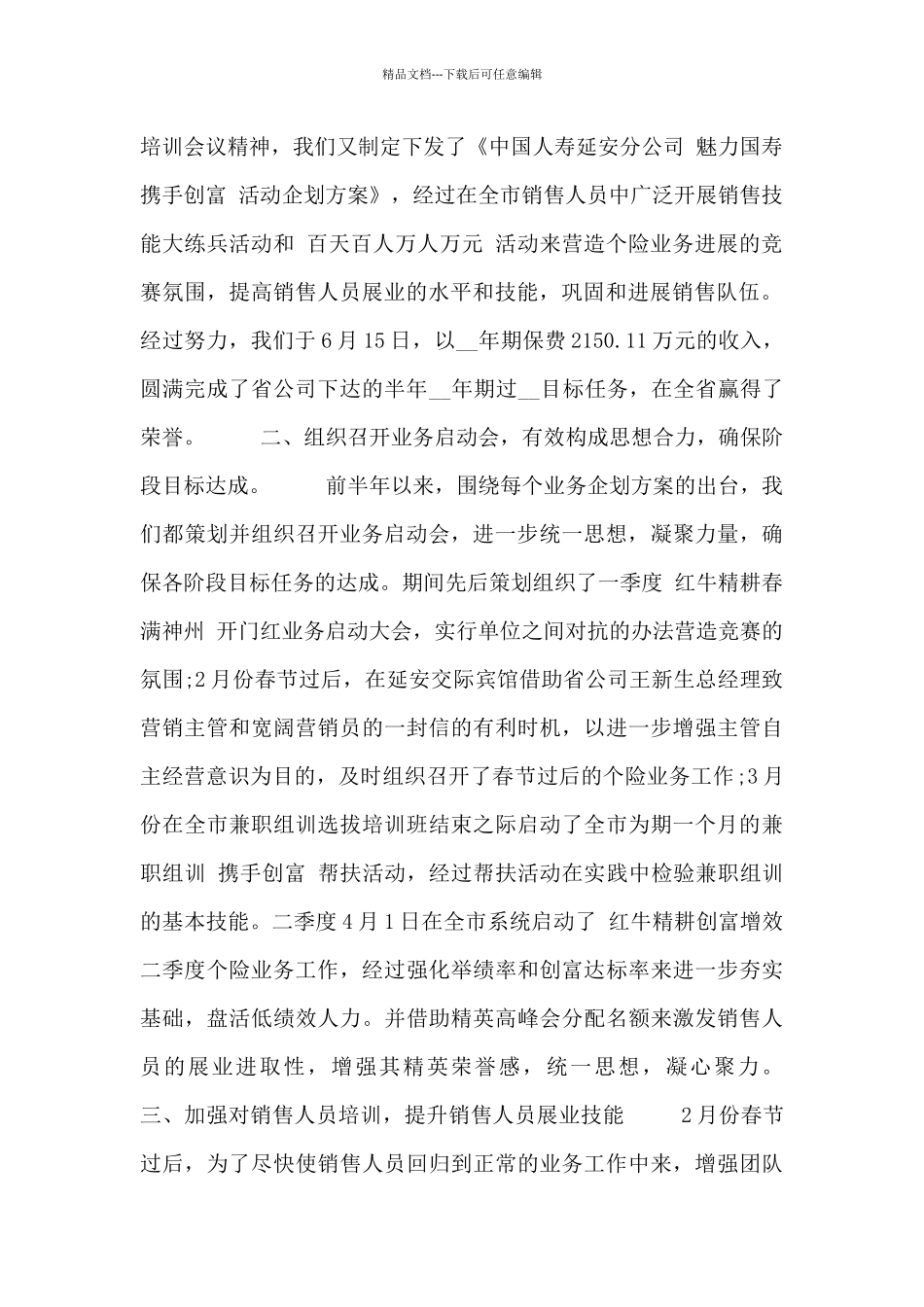 业务销售员自评报告_第2页