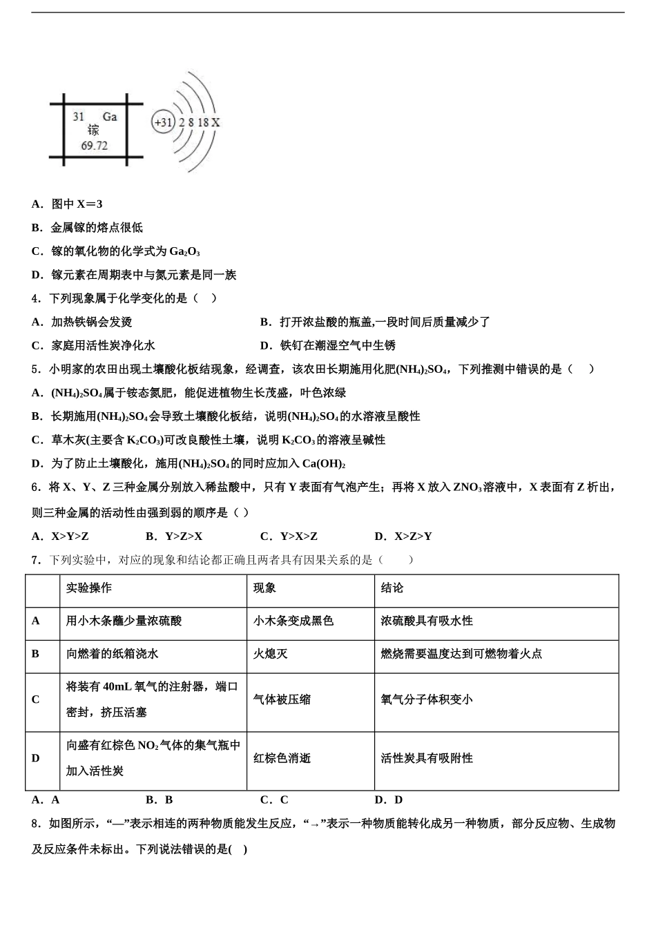 东王营中学中考化学考前最后一卷含解析_第2页