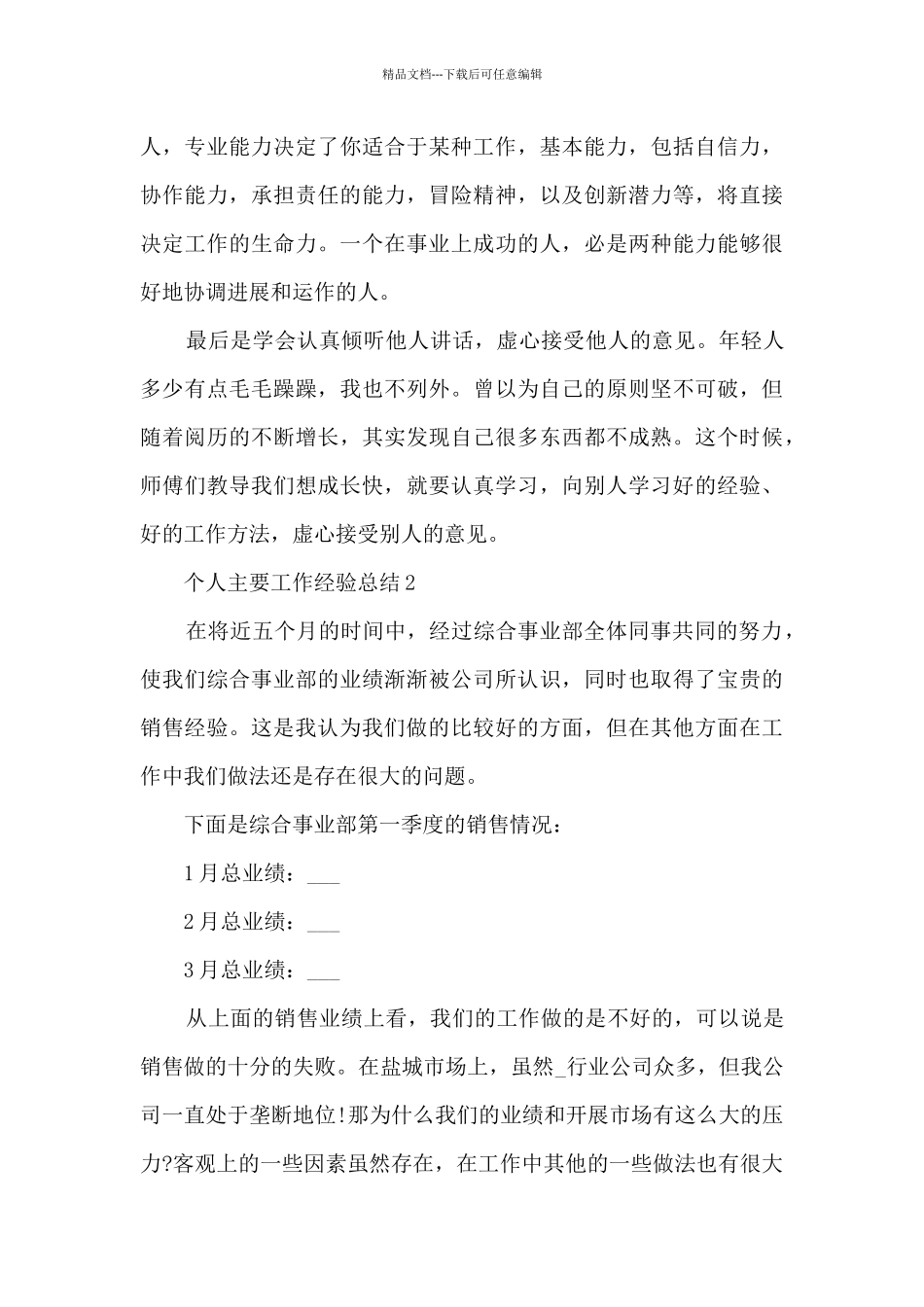 个人主要工作经验总结2024_第3页
