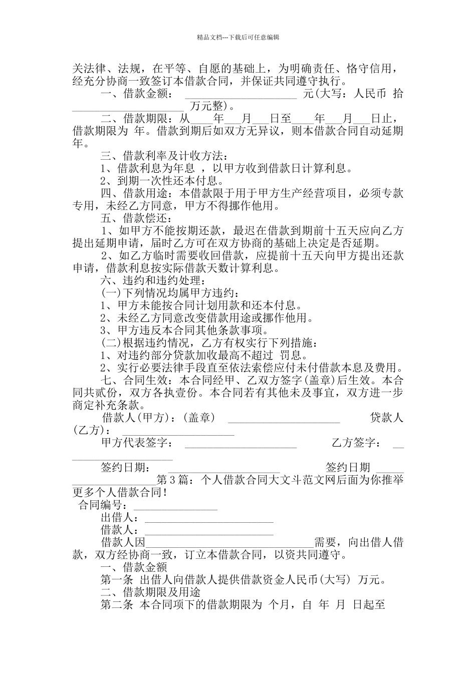个人借款合同_第2页