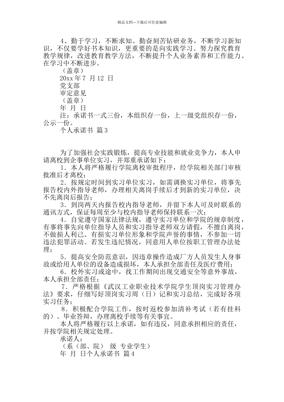 个人承诺书8篇_第2页