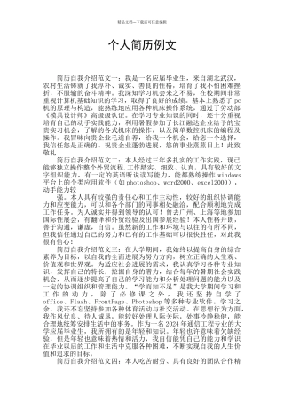 个人简历例文