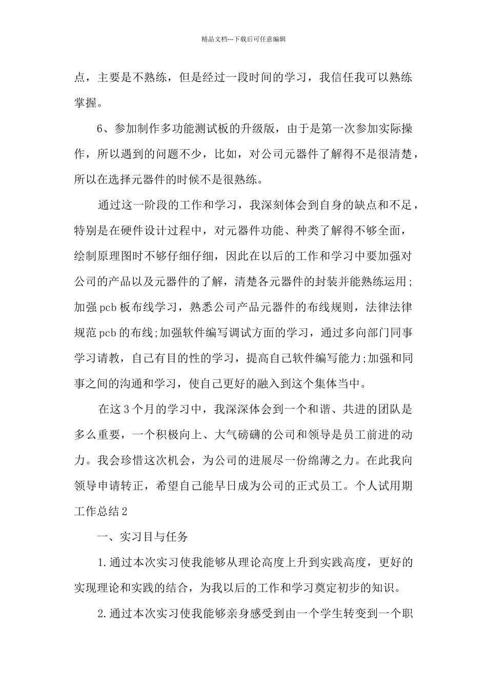 个人试用期工作总结_第2页