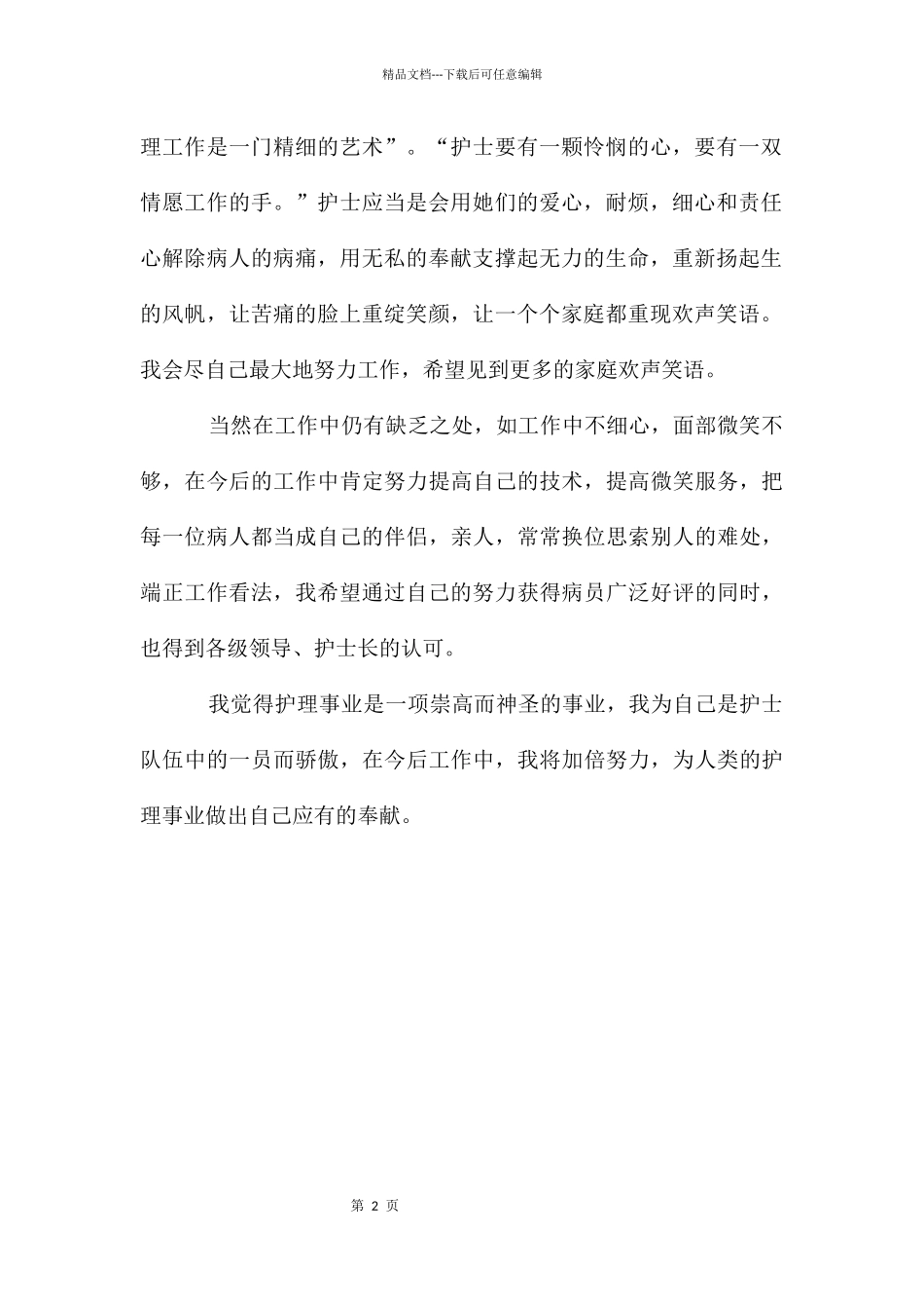 个人述职报告护士：白衣护士个人述职报告_第2页