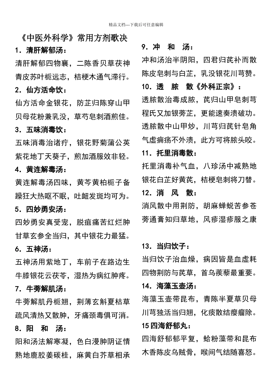 中医外科常用方歌_第1页