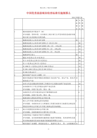 中国优秀旅游城市检查标准实施细则