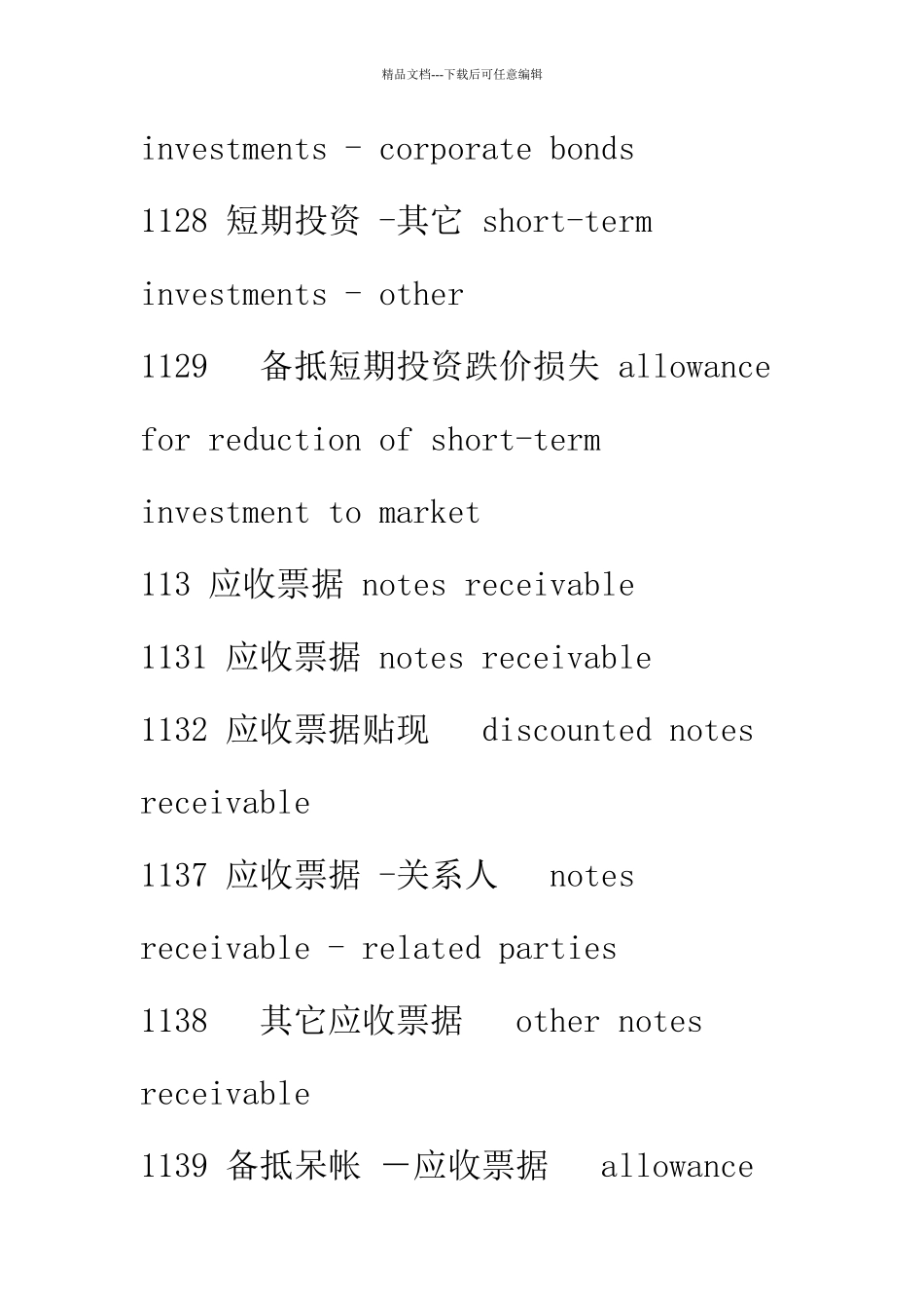 中国会计科目中英文对照_第3页