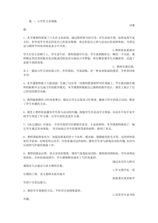 小学语文作文课评课稿