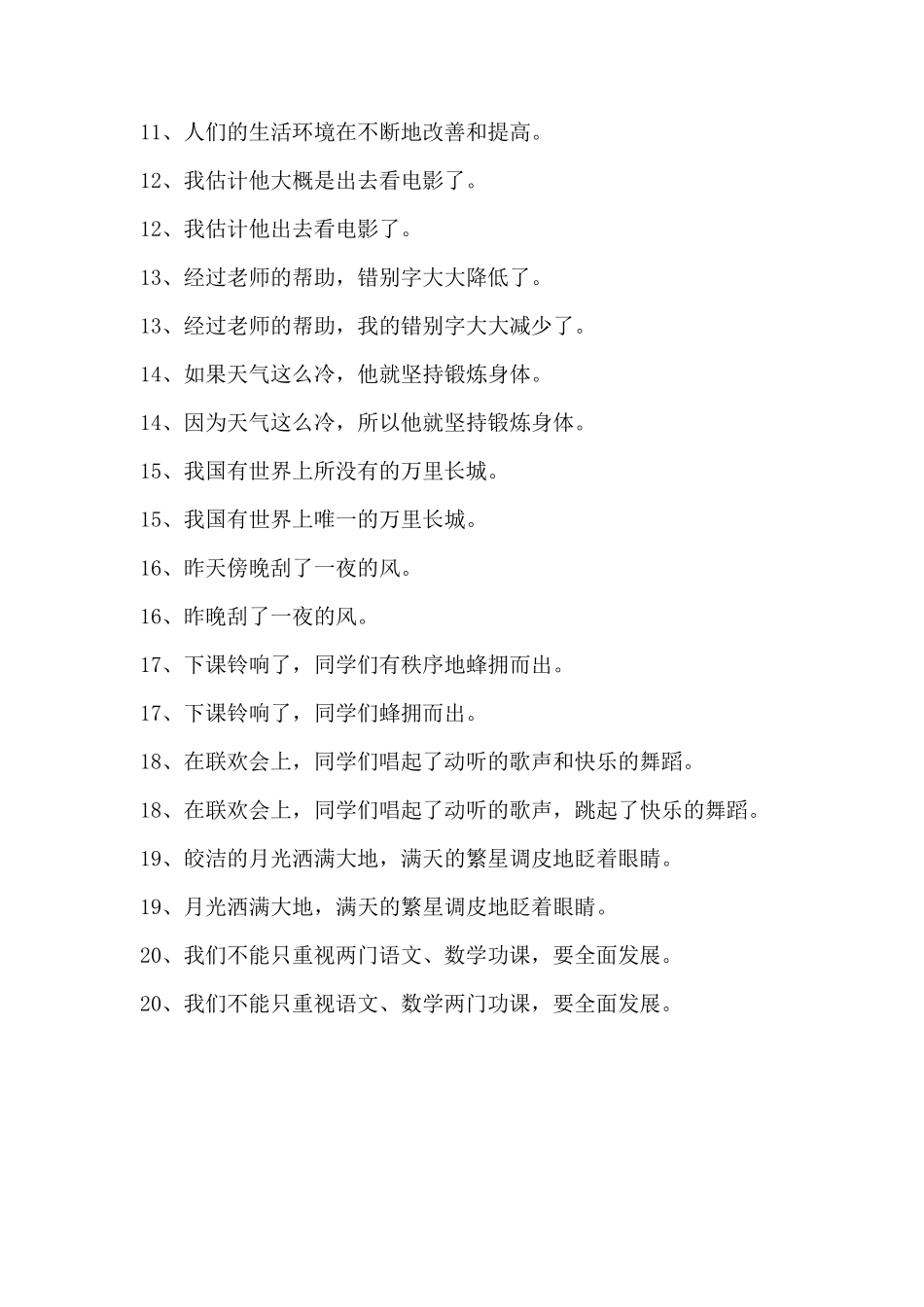 小学语文修改病句大全与参考答案_第2页