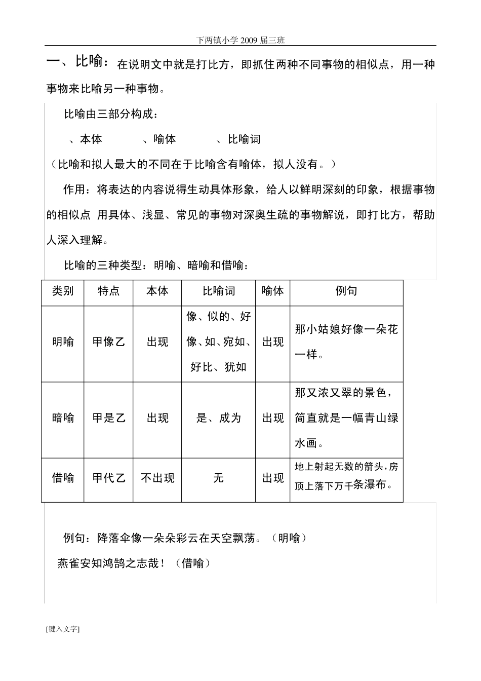 小学语文修辞手法讲义_第1页