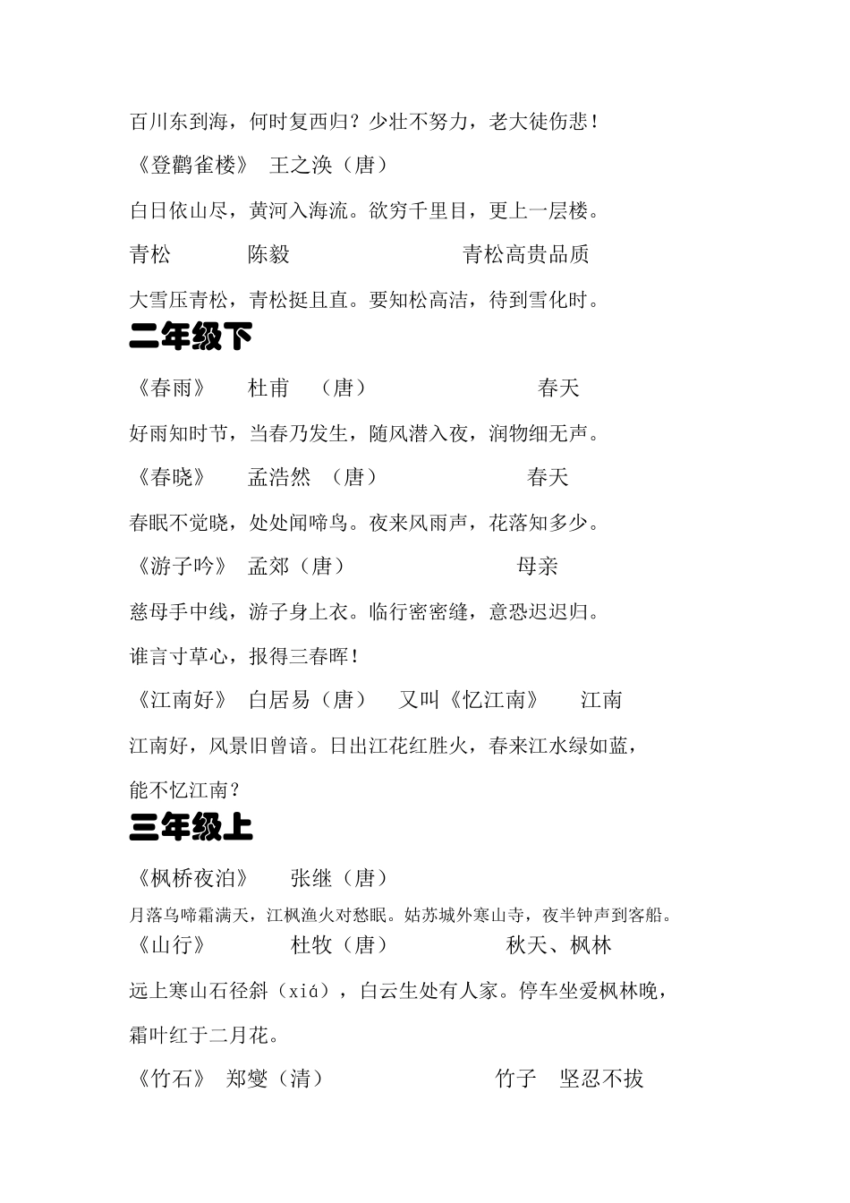 小学语文全部古诗,_第2页