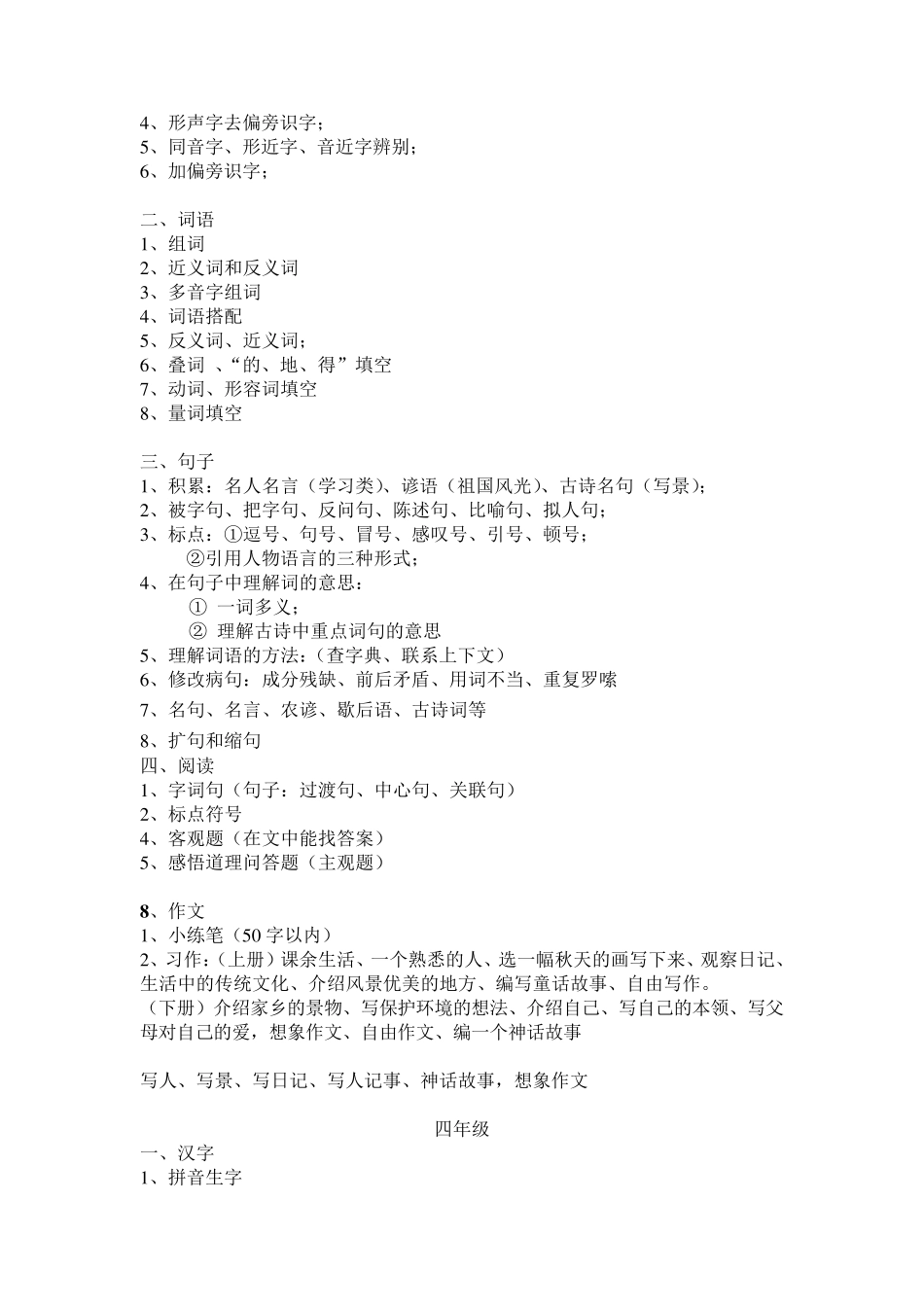 小学语文各年级知识考点_第3页