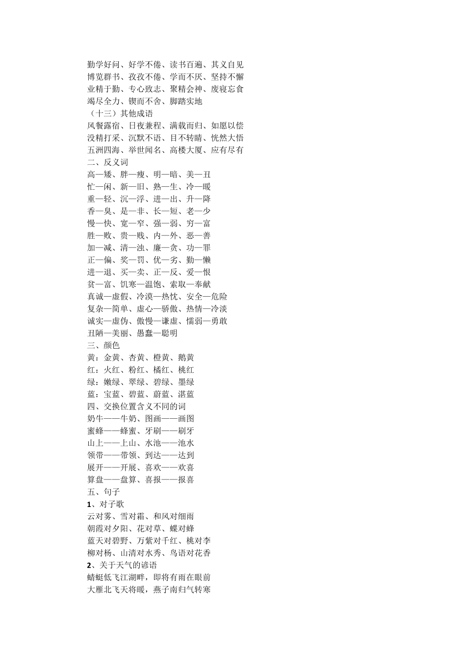 小学语文各类词语积累大全_第2页