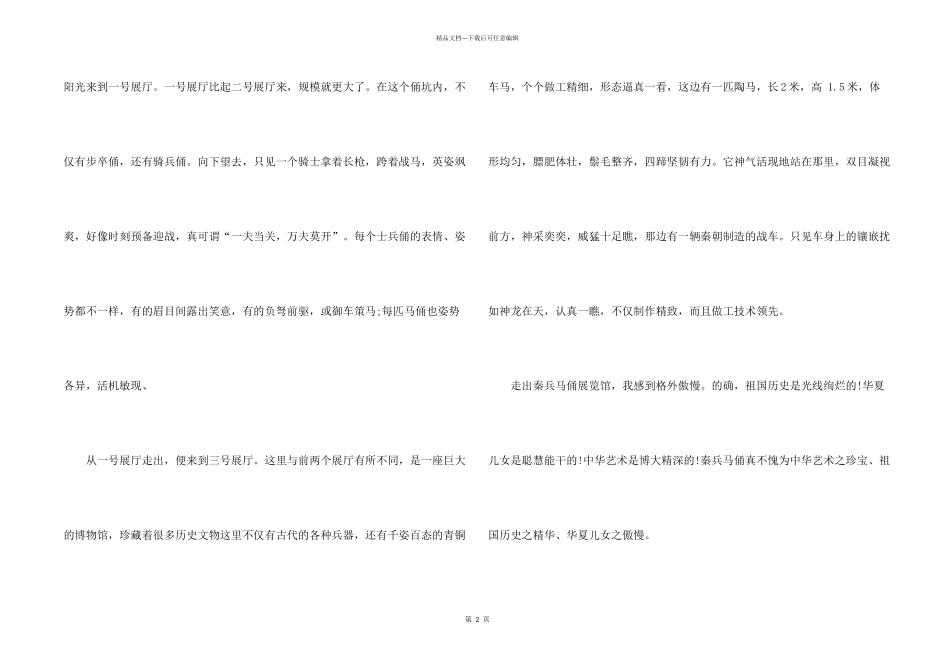 中国的世界文化遗产兵马俑500字5篇_第2页